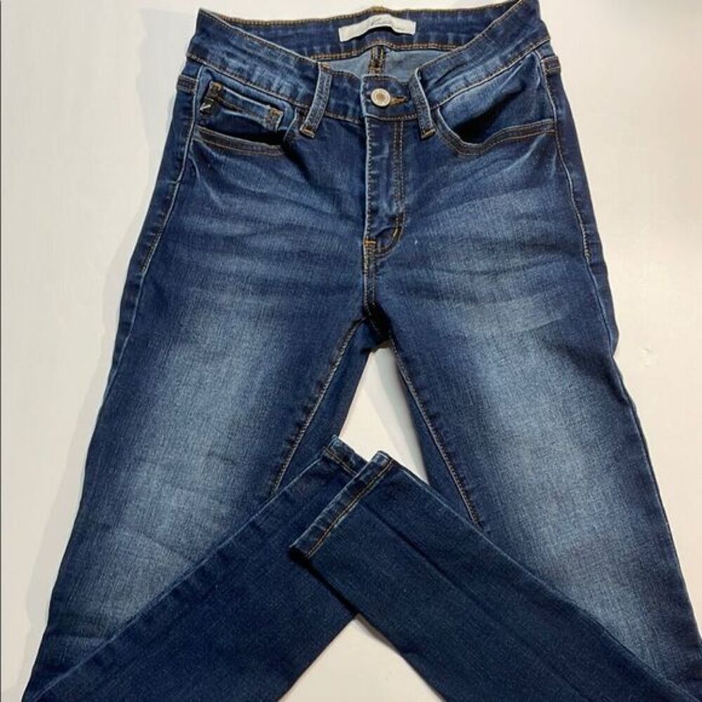 RanCan Womens Dark Wash Stretch Skinny Jeans Sz 23